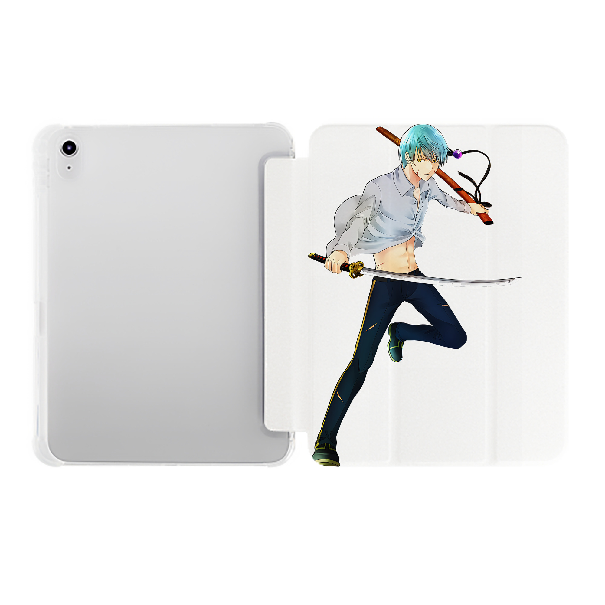 （画像用） 刀剣乱舞 Touken Ranbu IPad ケース ペン収納付き 三つ折りスタンド PUレザー×シリコン 対応機種9.5/10.5/10.9インチ